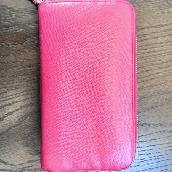 Pink Prada Saffiano Bow Zippy Wallet (Authentic) - Picture 13 of 15